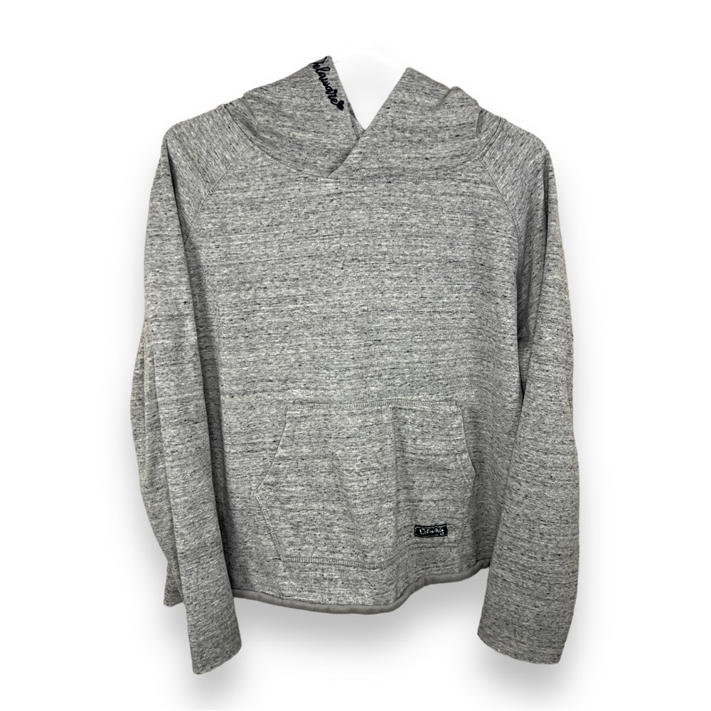Large State Of Mind Delaware Grey Gray Fleece Hoodie Pullover Cozy Casual